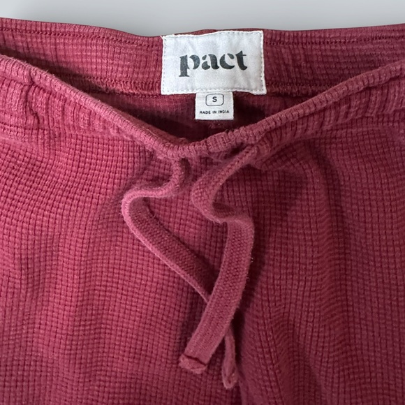 Pact Organic Cotton Red Waffle Knit Joggers - Picture 2 of 4